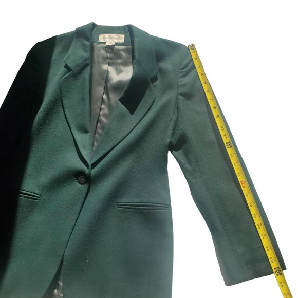 Vintage Jones New York Forest Green Wool Blazer Size 6 - Picture 10 of 10